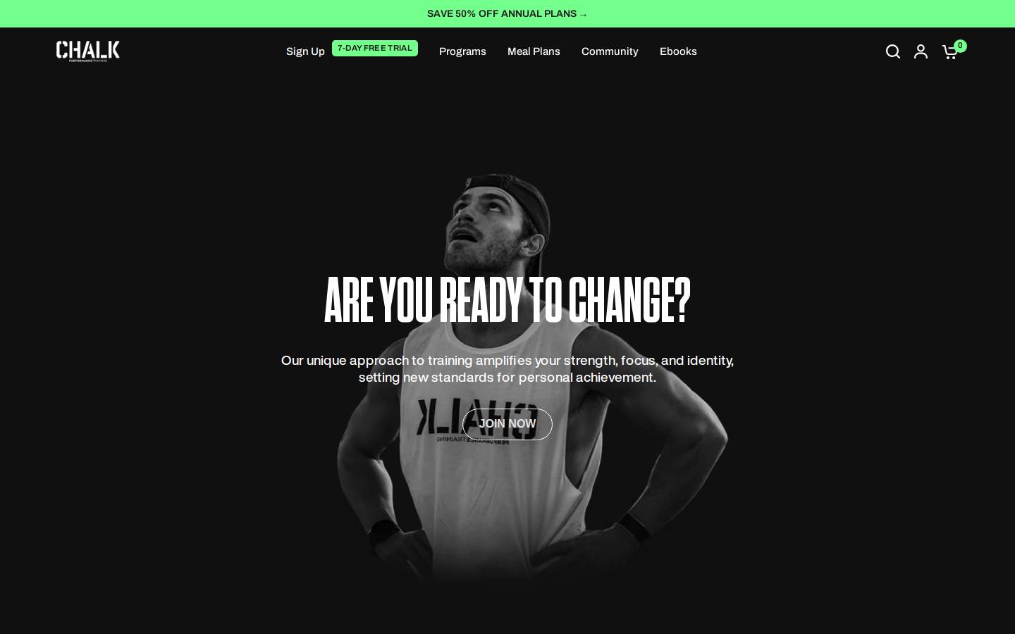 chalkperformancetraining.com homepage screenshot