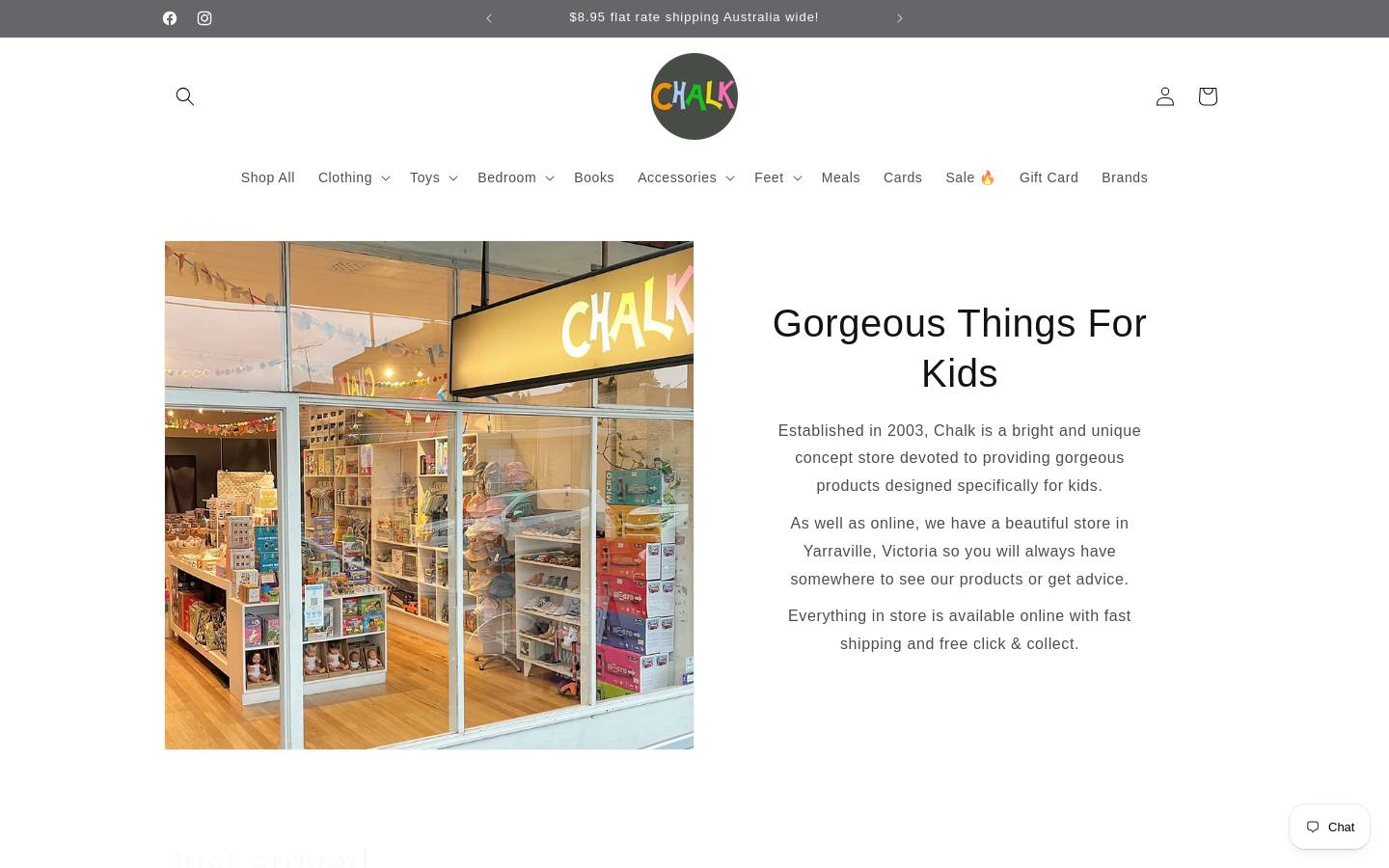 chalkstore.com.au homepage screenshot