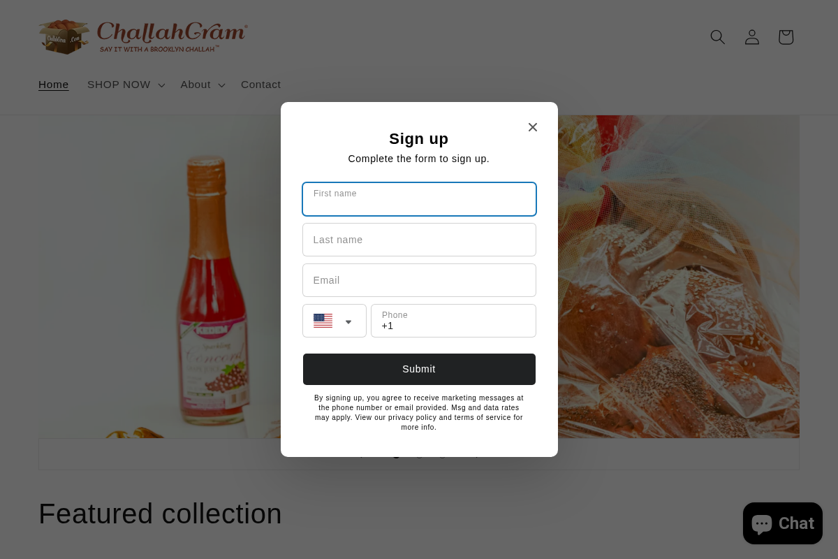ChallahGram homepage screenshot