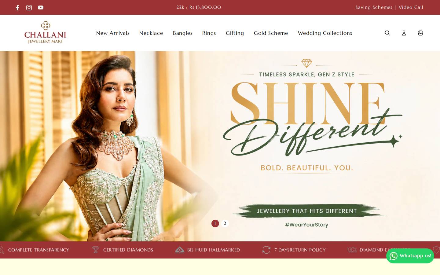 challanijewels.com homepage screenshot