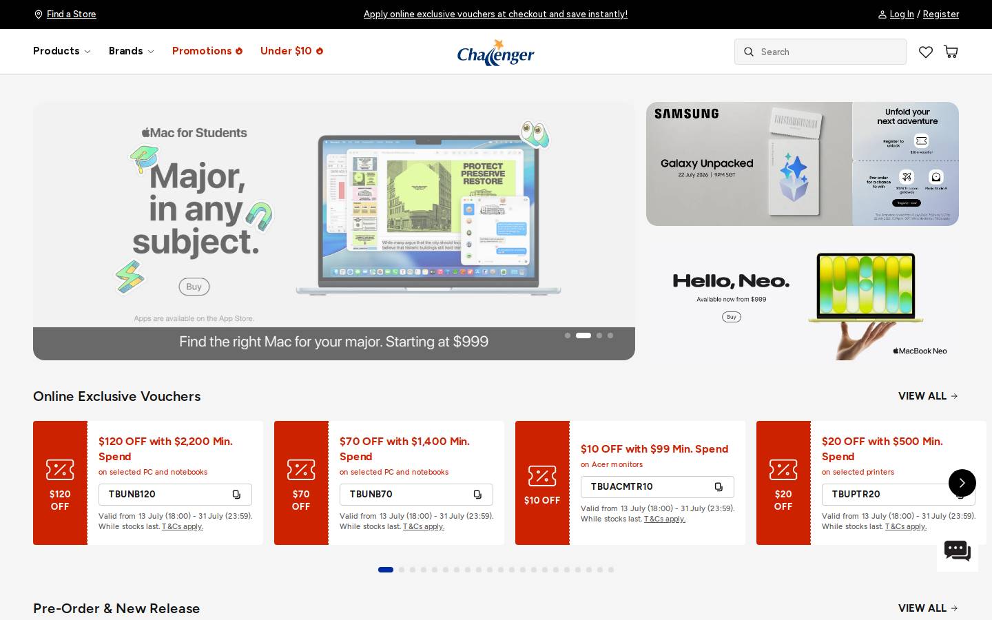 challenger.sg homepage screenshot