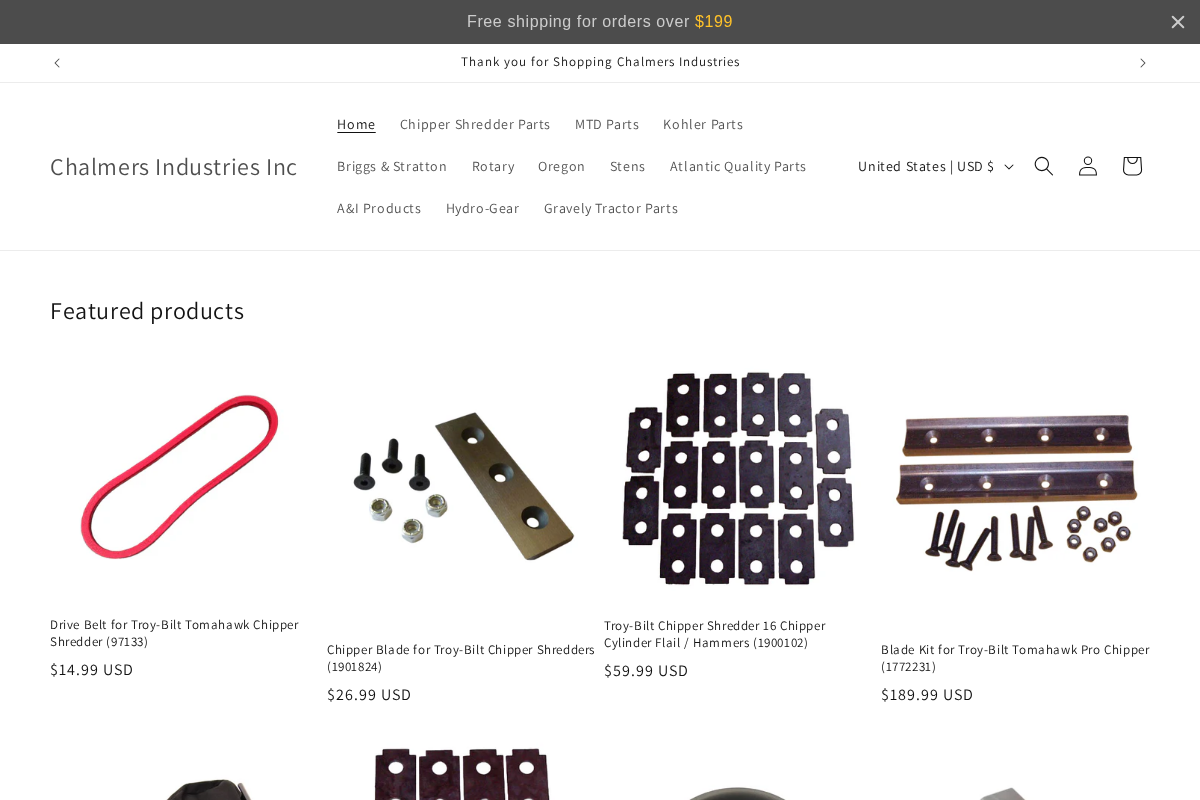 Chalmers Industries Inc homepage screenshot