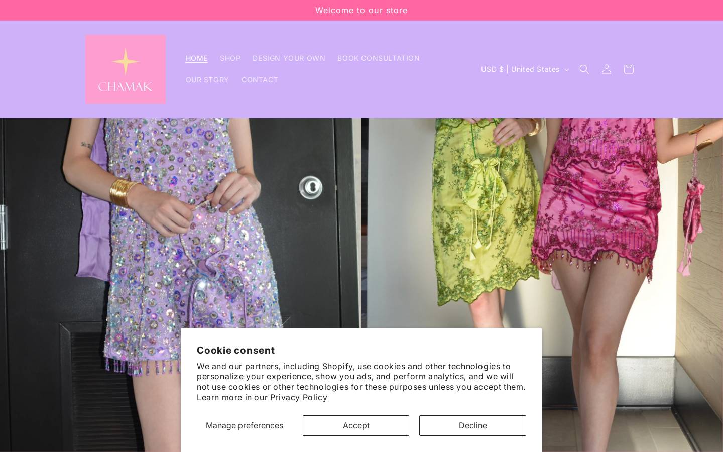 chamakshop.com homepage screenshot