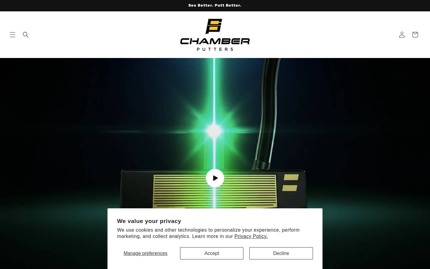 chamberputter.com homepage screenshot