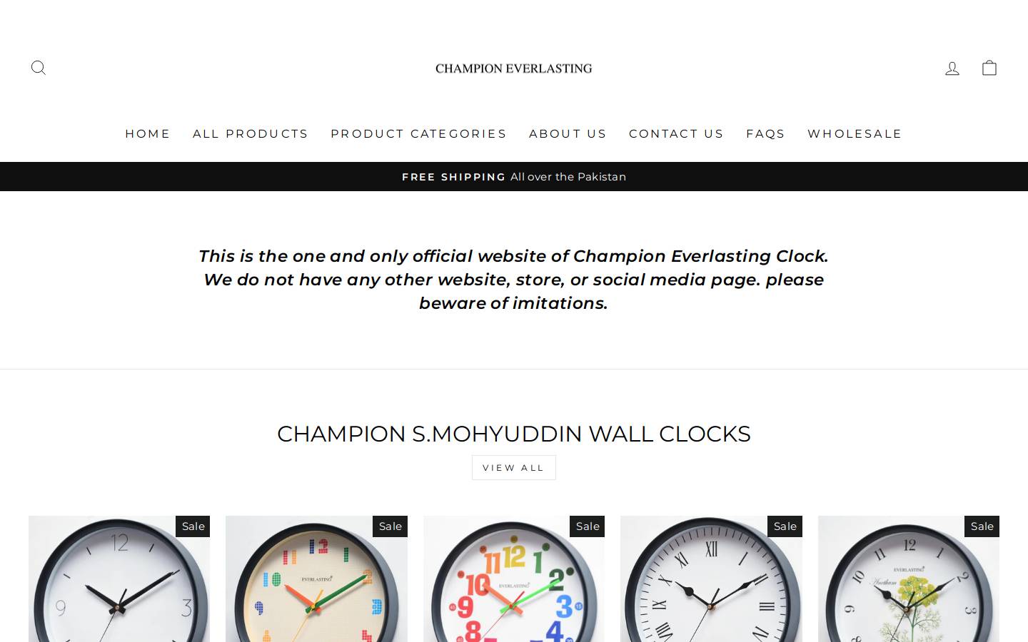 championclockcompany.com homepage screenshot