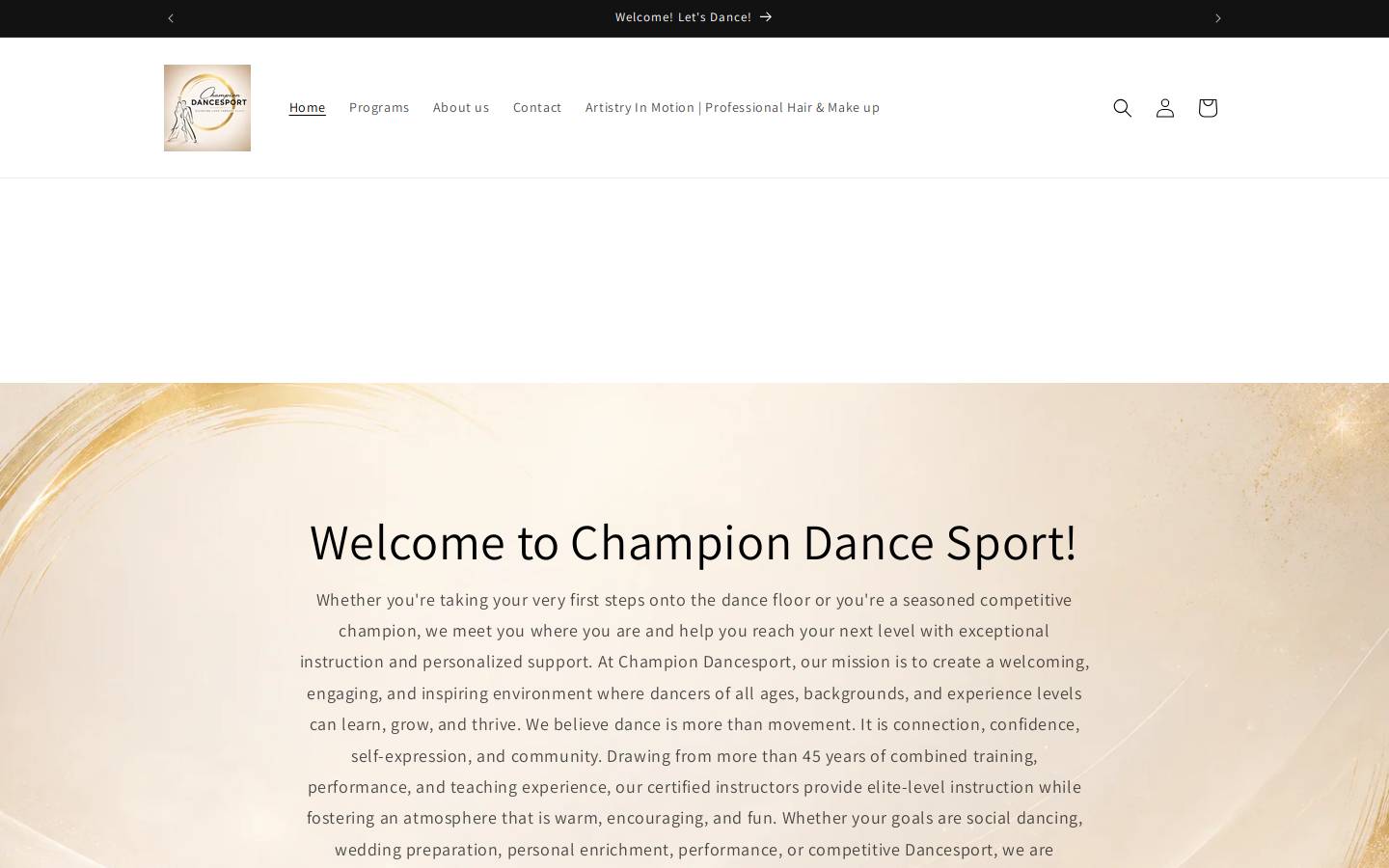 championdancesport.com homepage screenshot