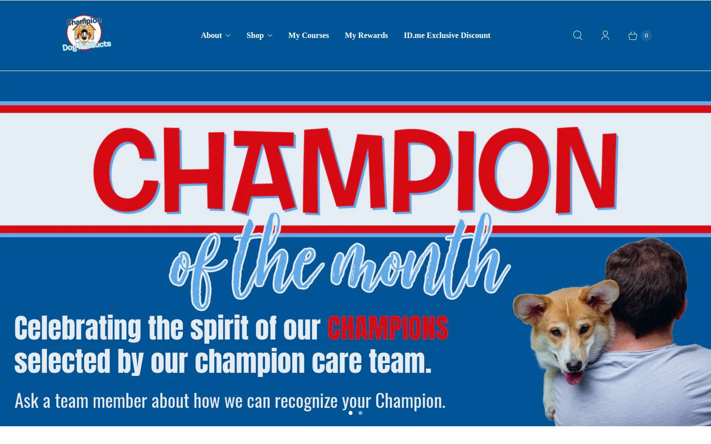 championdogproducts.com homepage screenshot