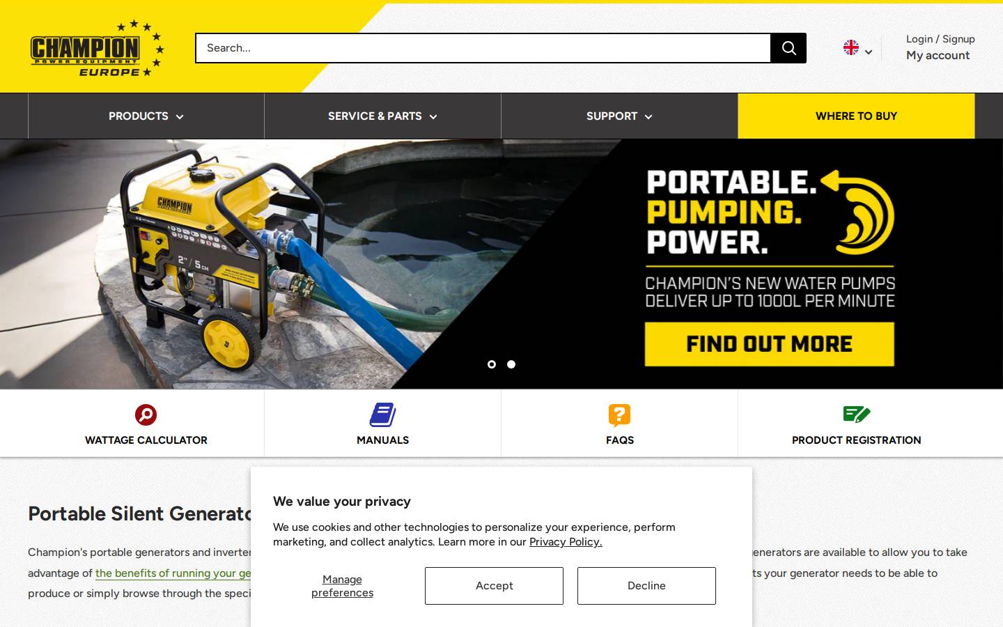 championpowerequipmentgmbh.de homepage screenshot