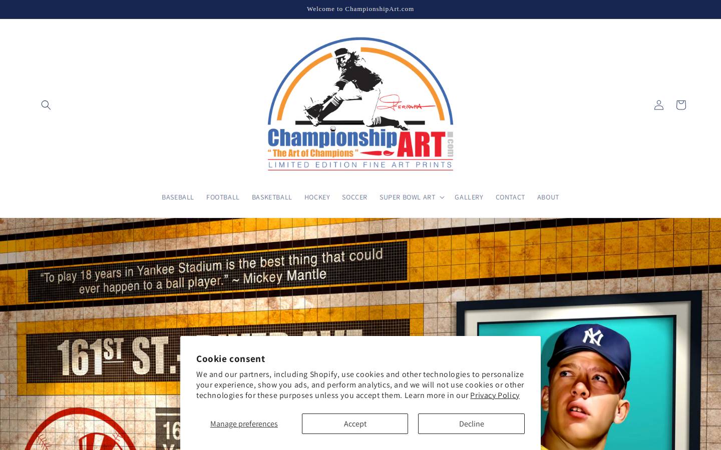 championshipart.com homepage screenshot