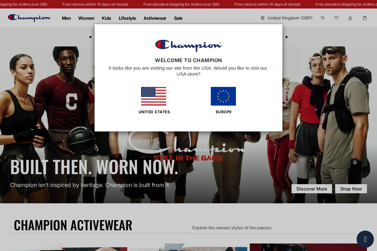 Championstore homepage screenshot