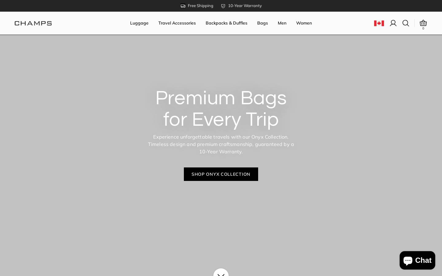 champsluggage.com homepage screenshot