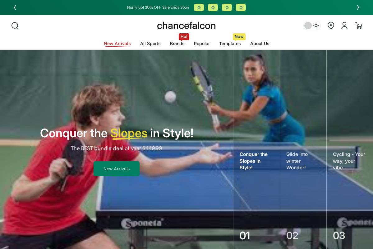 chancefalcon.com homepage screenshot