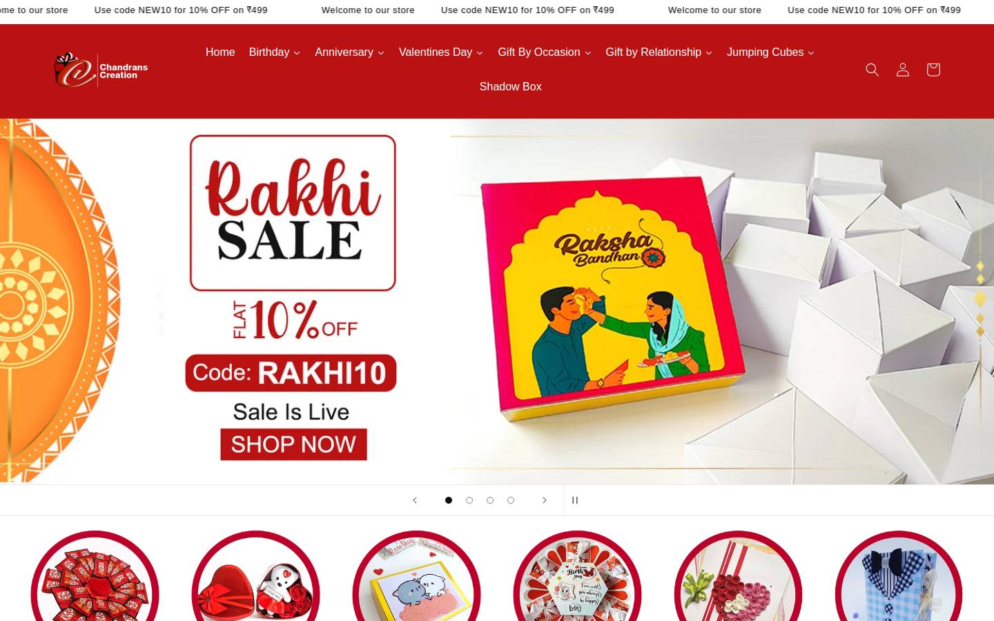 chandranscreation.com homepage screenshot