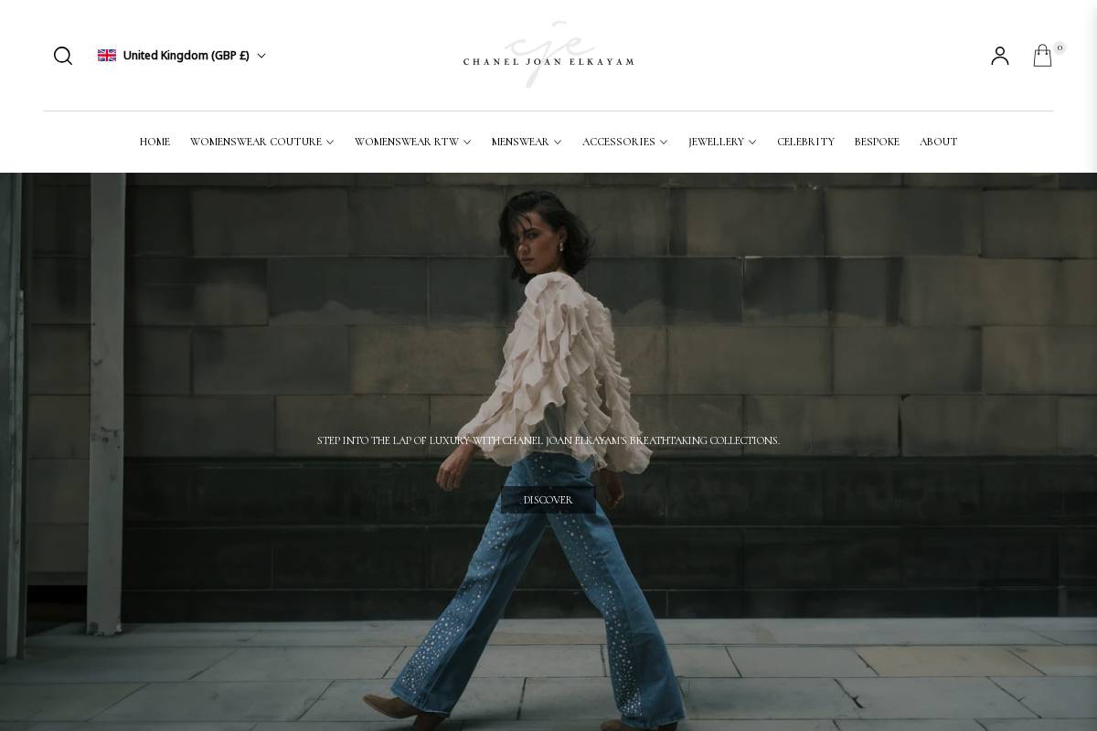chaneljoanelkayam.com homepage screenshot