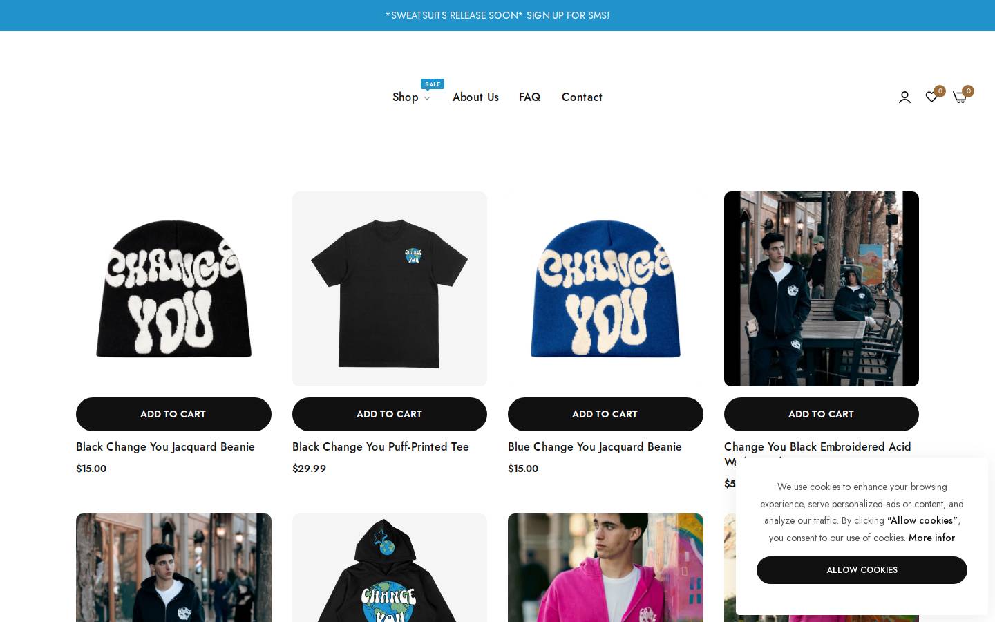 changeyouclothing.com homepage screenshot