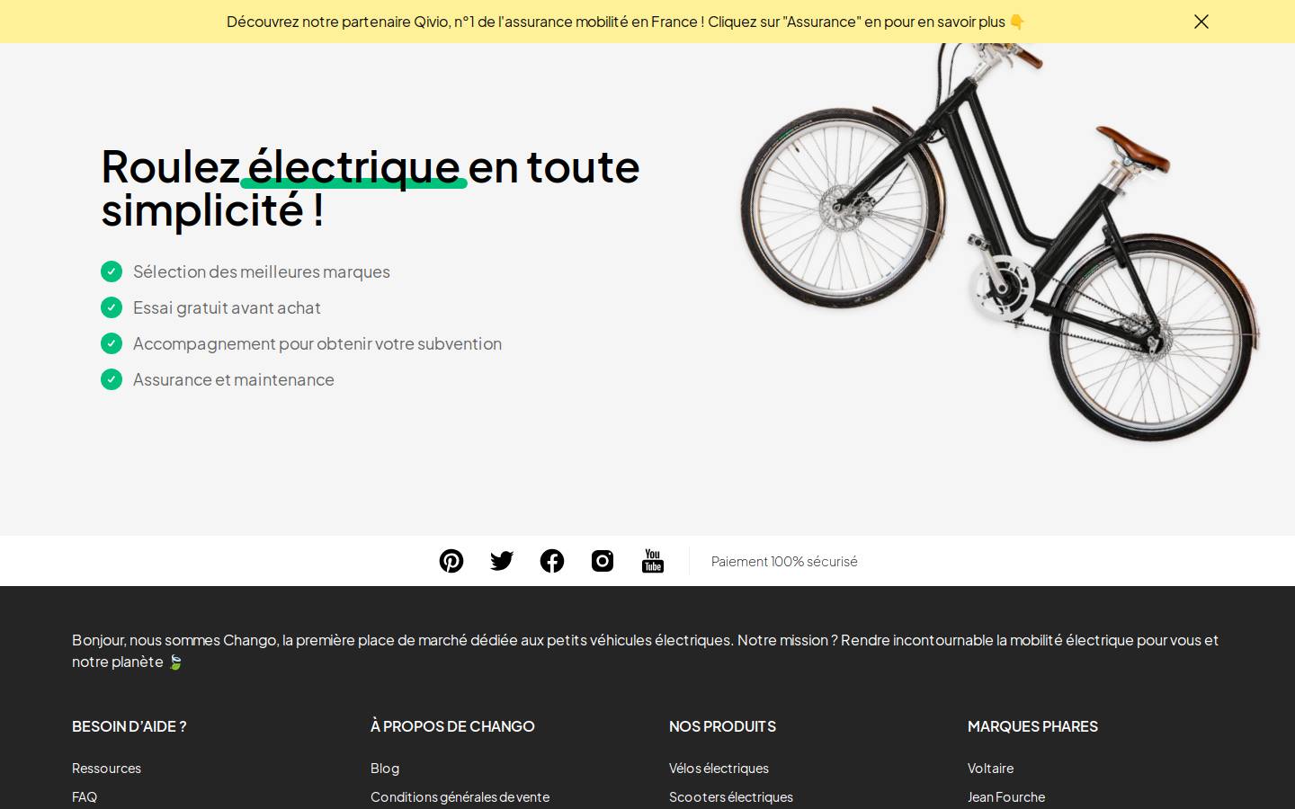 Chango homepage screenshot