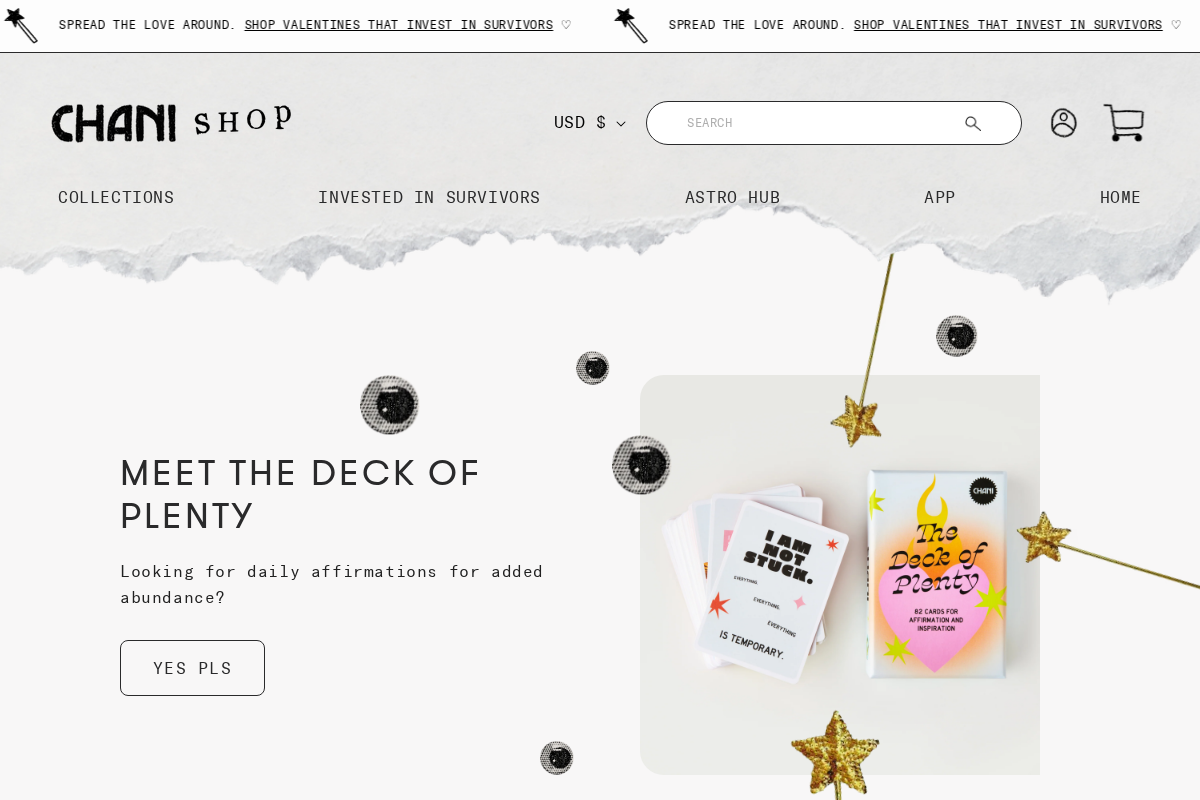 CHANI homepage screenshot