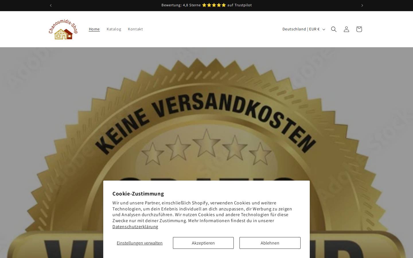 chanoumidis-shop.com homepage screenshot