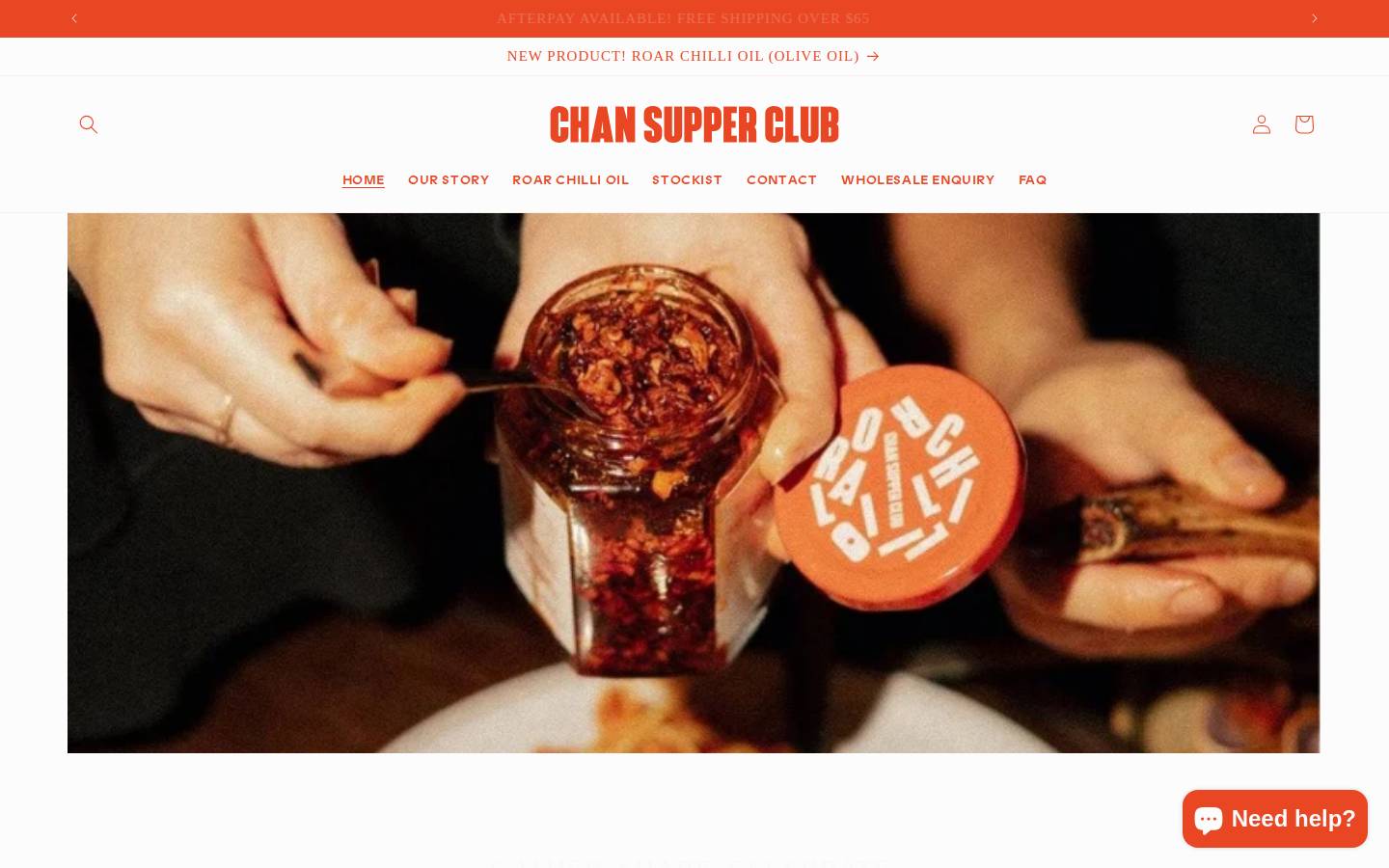 chansupperclub.com homepage screenshot