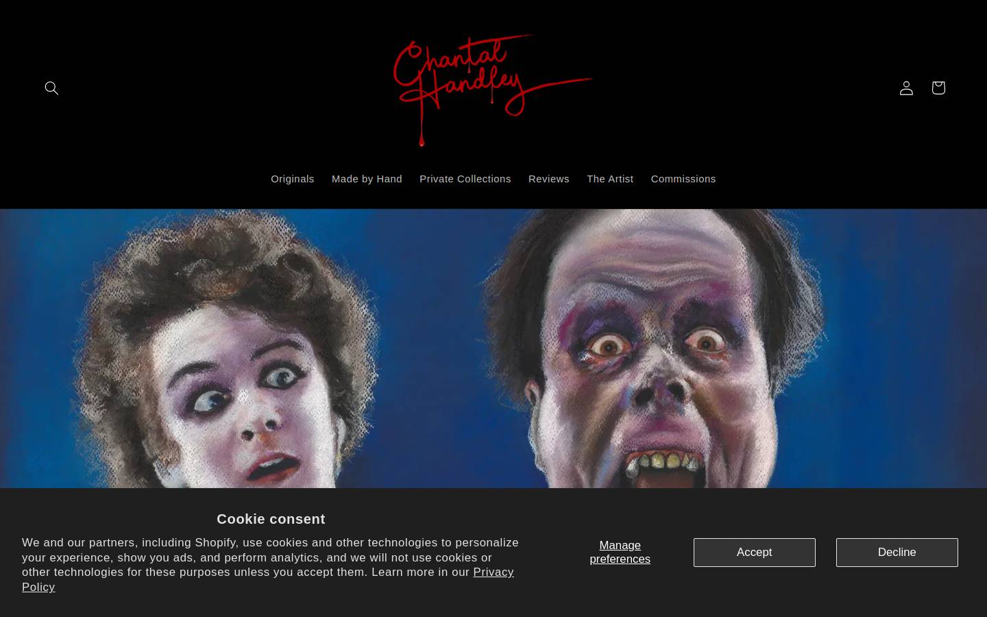 chantalhandley.com homepage screenshot
