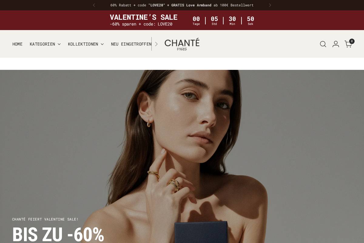 Chantee Schmuck homepage screenshot