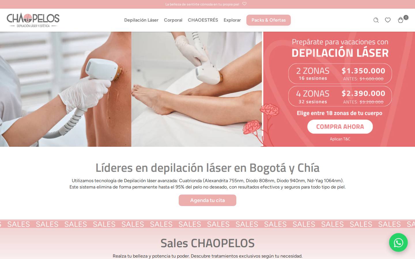 chaopelos.com homepage screenshot