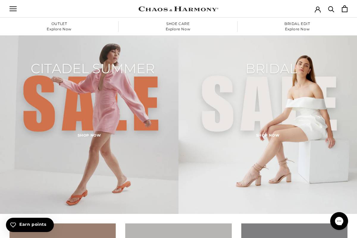 chaosandharmonyshoes.com homepage screenshot