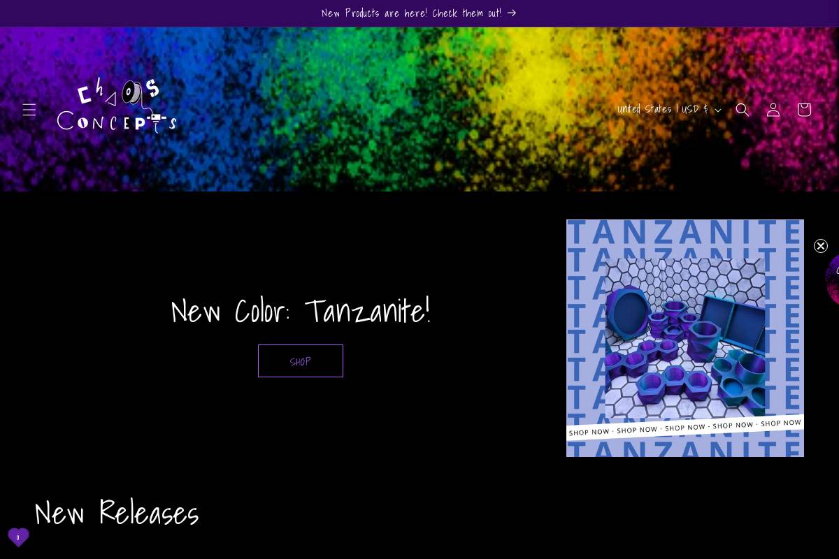 chaosconceptsllc.com homepage screenshot