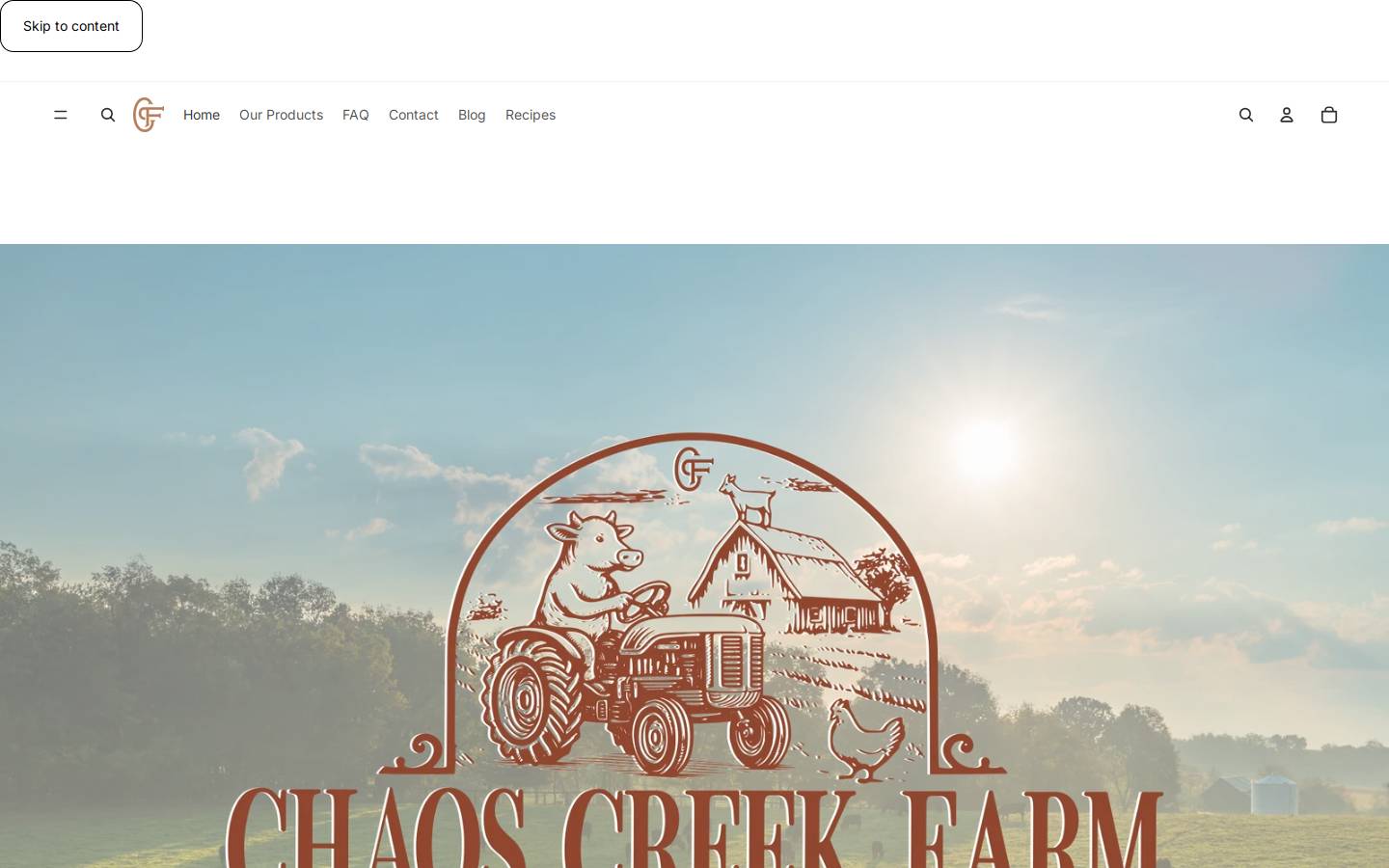 chaoscreekfarm.com homepage screenshot