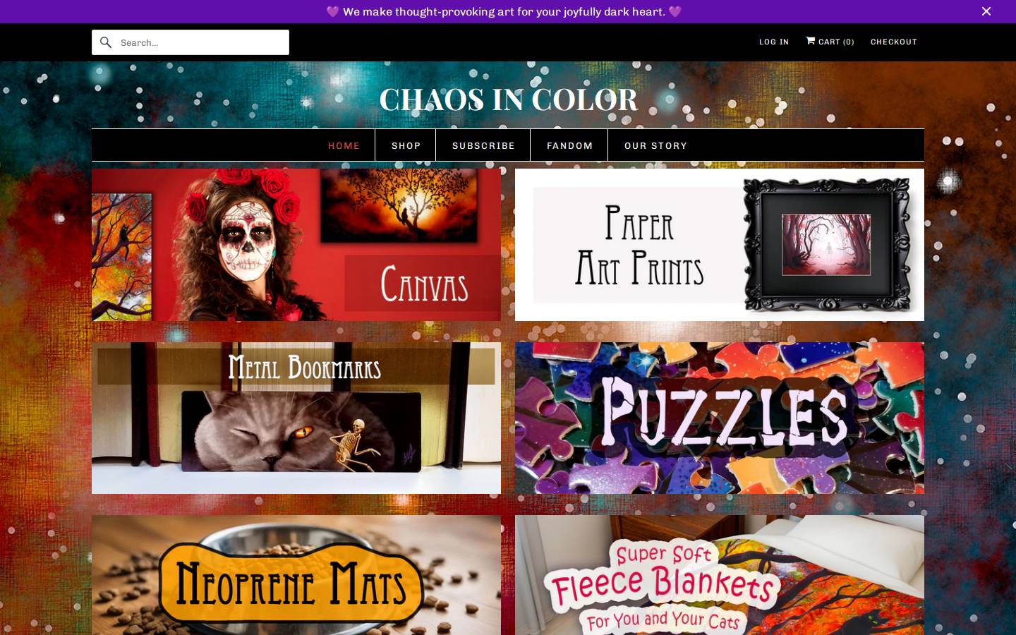 chaosincolor.com homepage screenshot