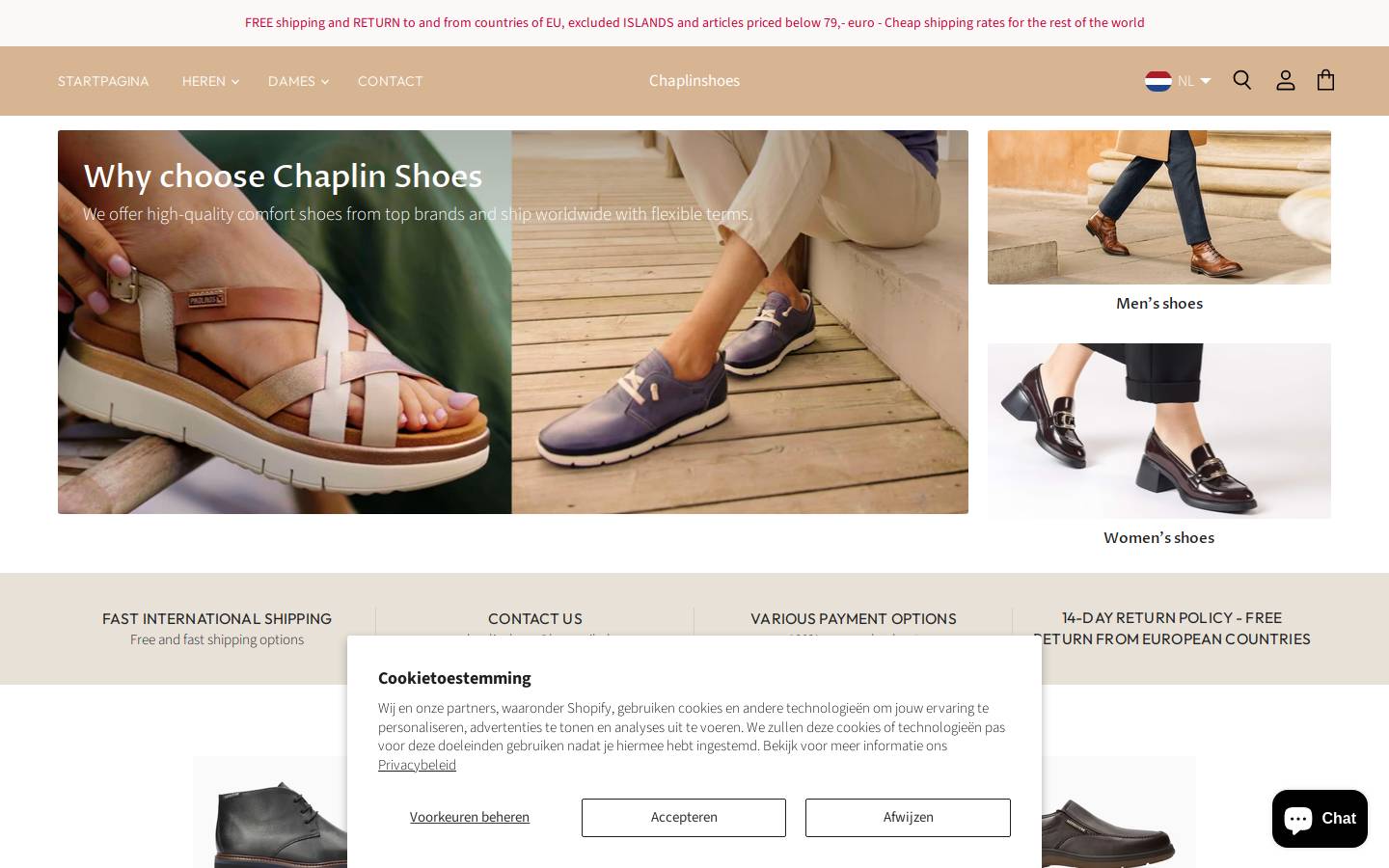 Chaplinshoes homepage screenshot