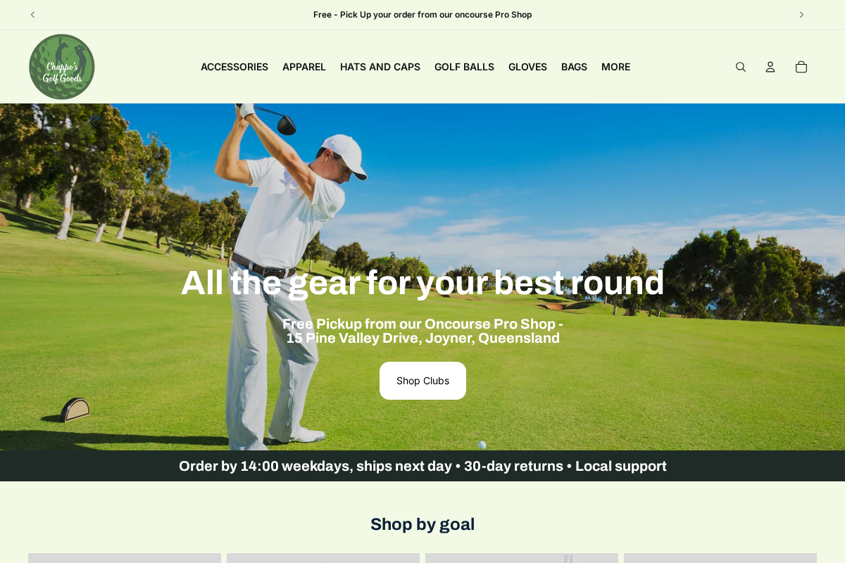 chapposgolfgoods.com homepage screenshot