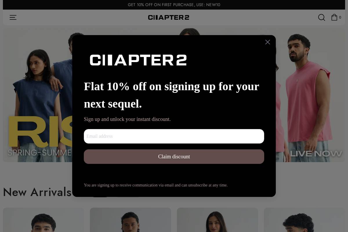 chapter2drip.com homepage screenshot