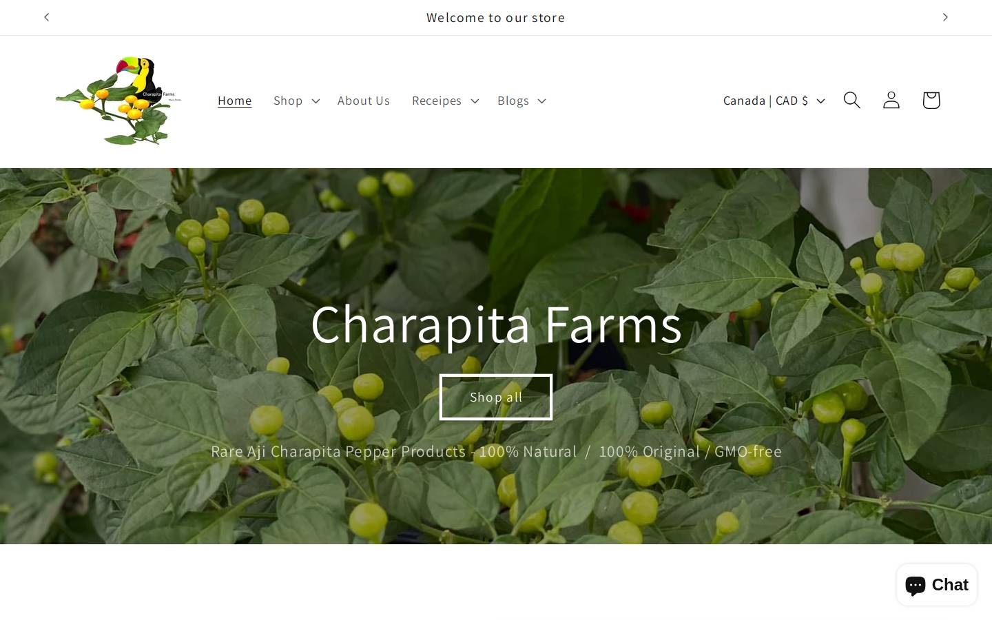 charapitafarms.com homepage screenshot