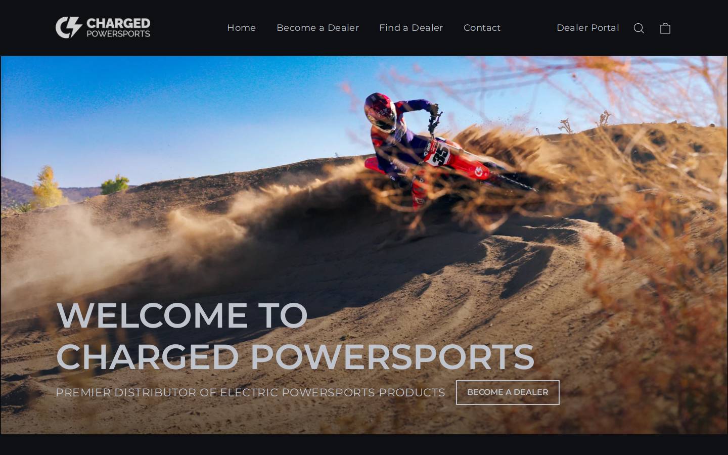 chargedpowersports.com homepage screenshot