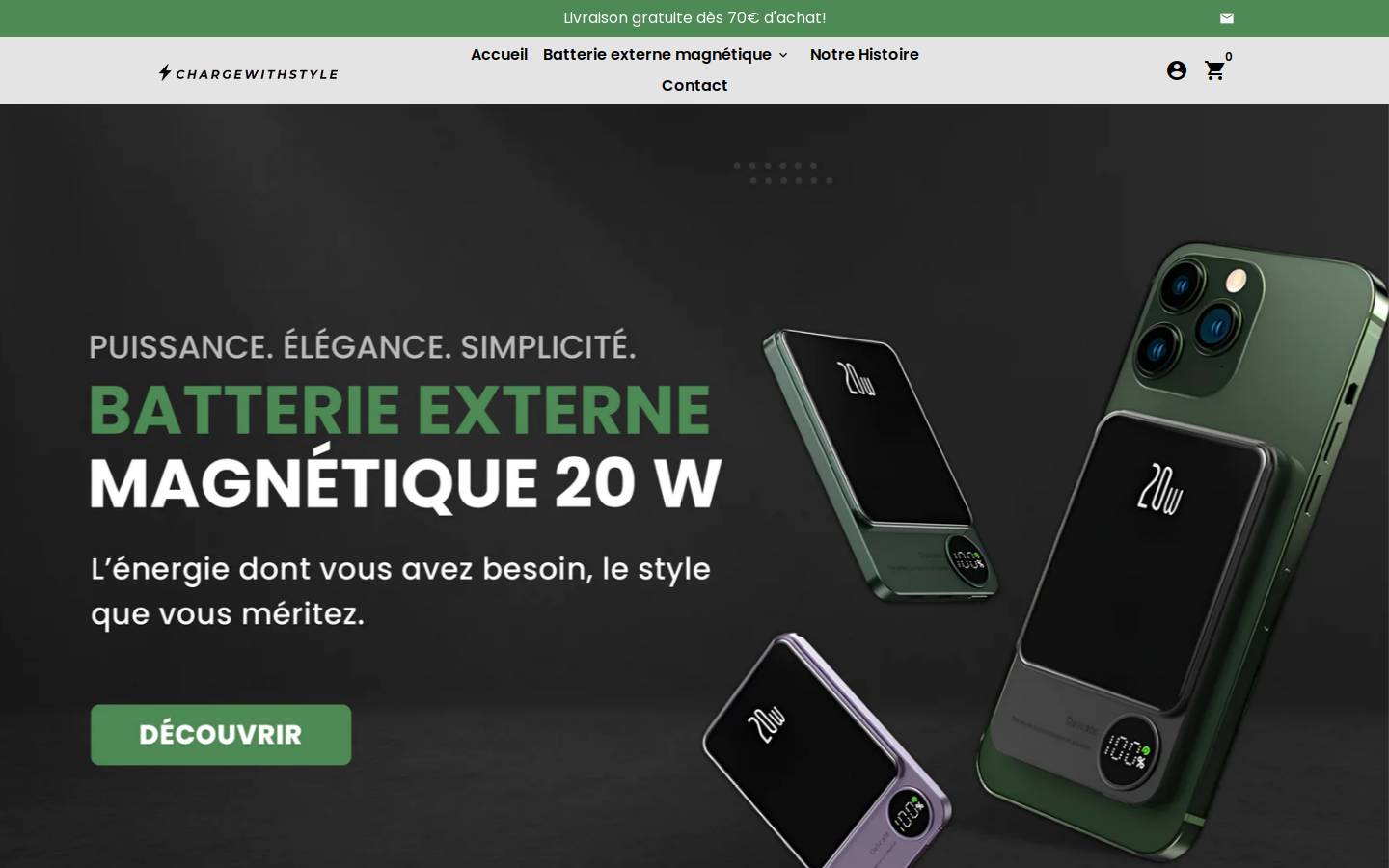 chargewithstyle.com homepage screenshot
