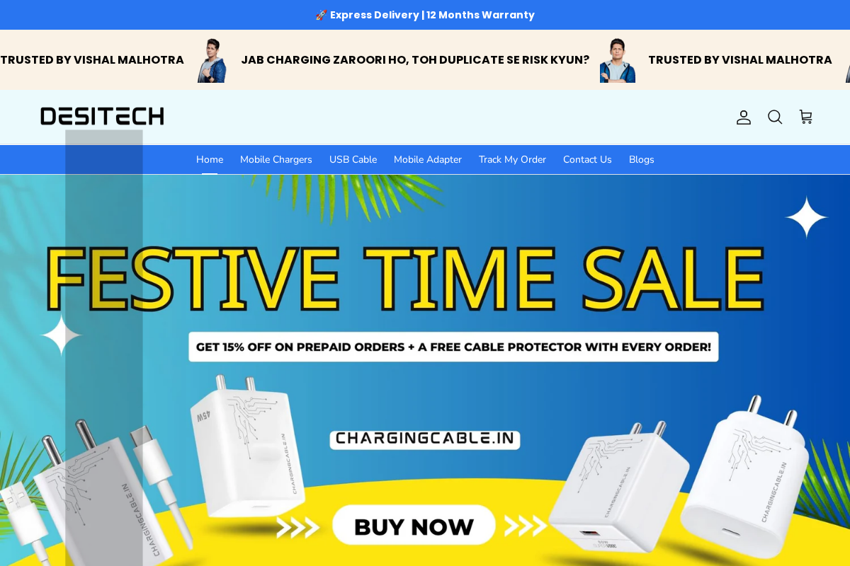 ChargingCable homepage screenshot