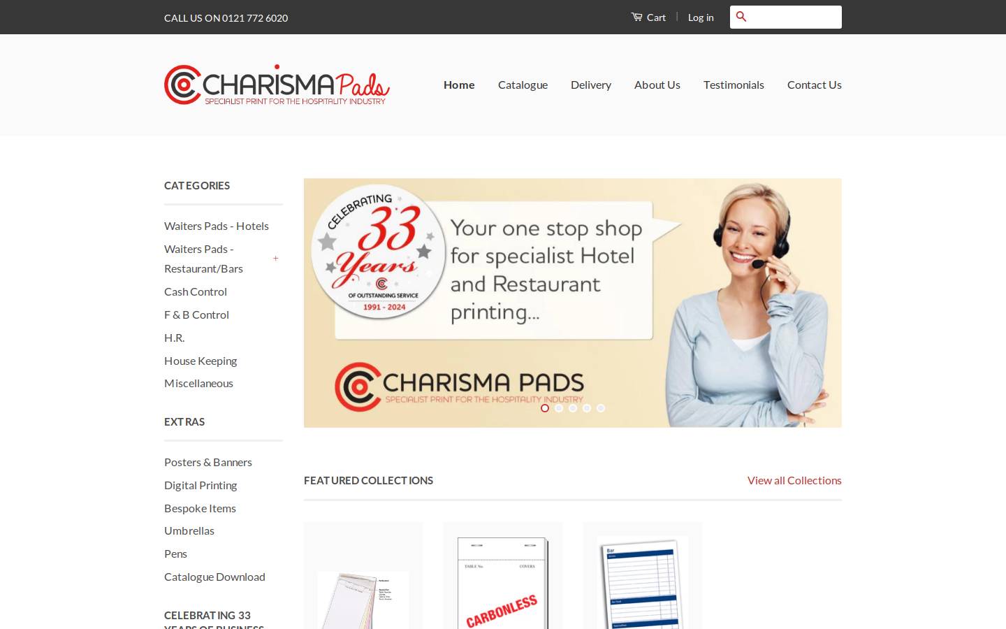 charismapads.co.uk homepage screenshot