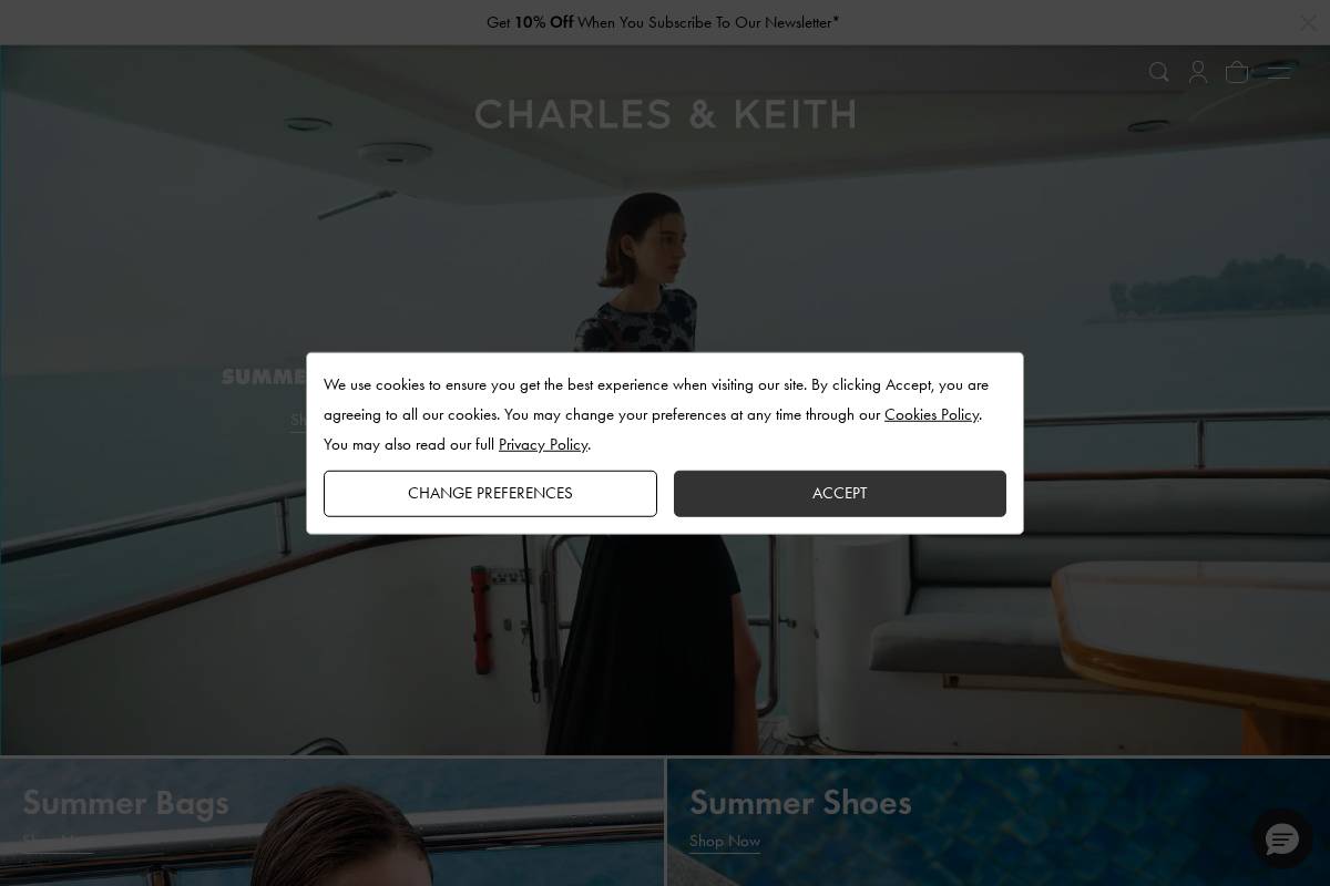 CHARLES & KEITH homepage screenshot