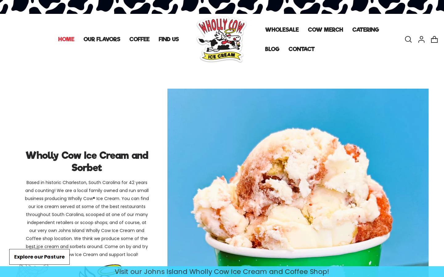 charlestoncreamery.com homepage screenshot