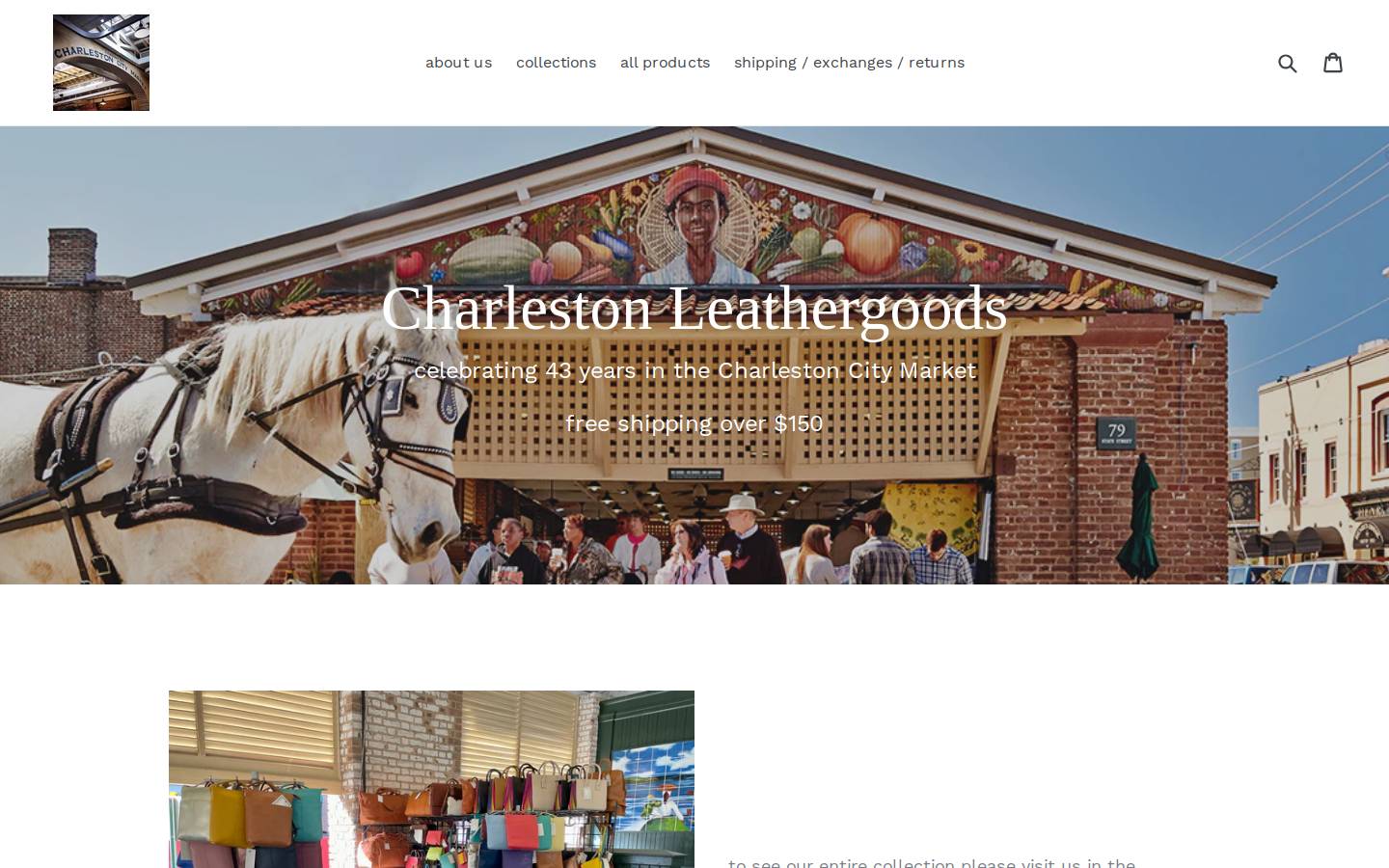 charlestonleathergoods.com homepage screenshot