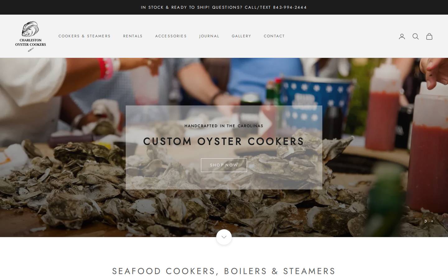 charlestonoystercooker.com homepage screenshot