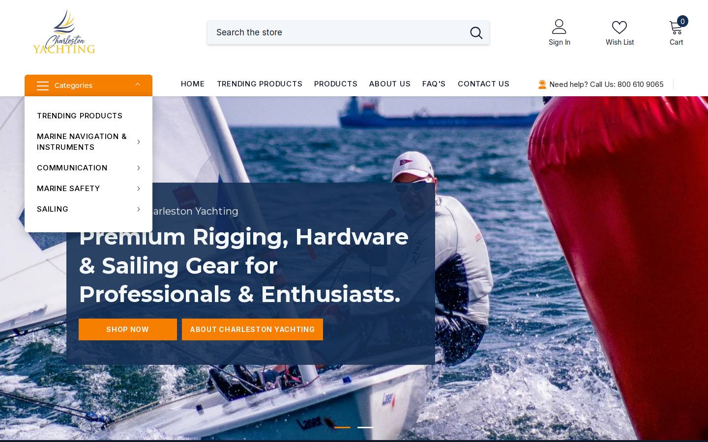 charlestonyachting.com homepage screenshot