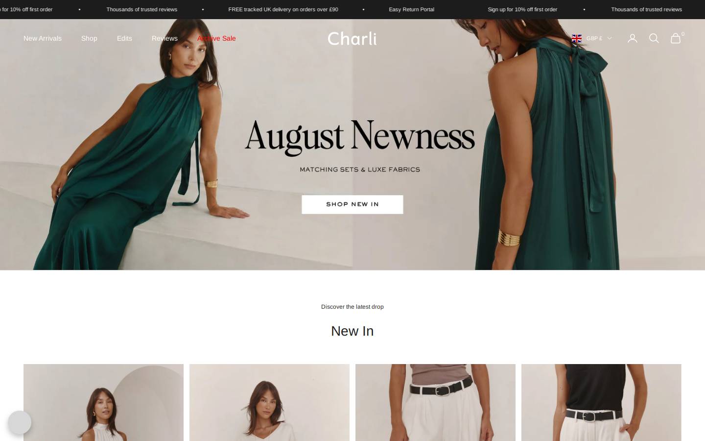 Charli homepage screenshot