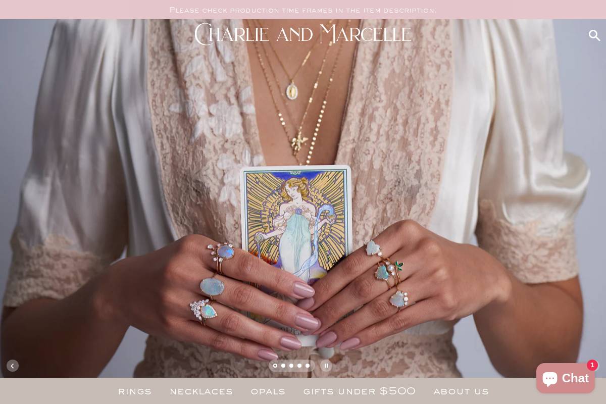 charlieandmarcelle.com homepage screenshot