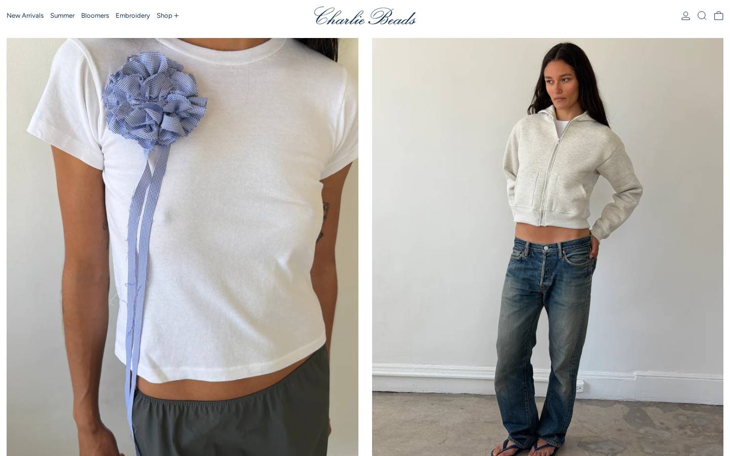 charliebeads.com homepage screenshot
