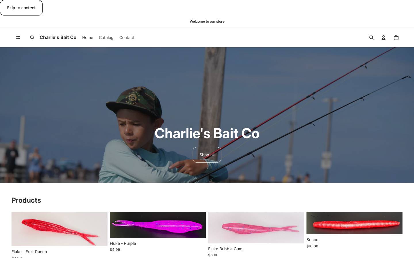 charliesbait.co homepage screenshot