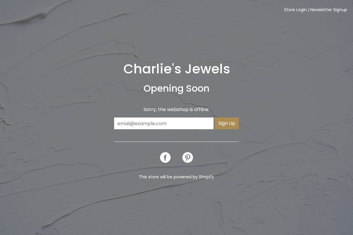 charliesjewels.com homepage screenshot