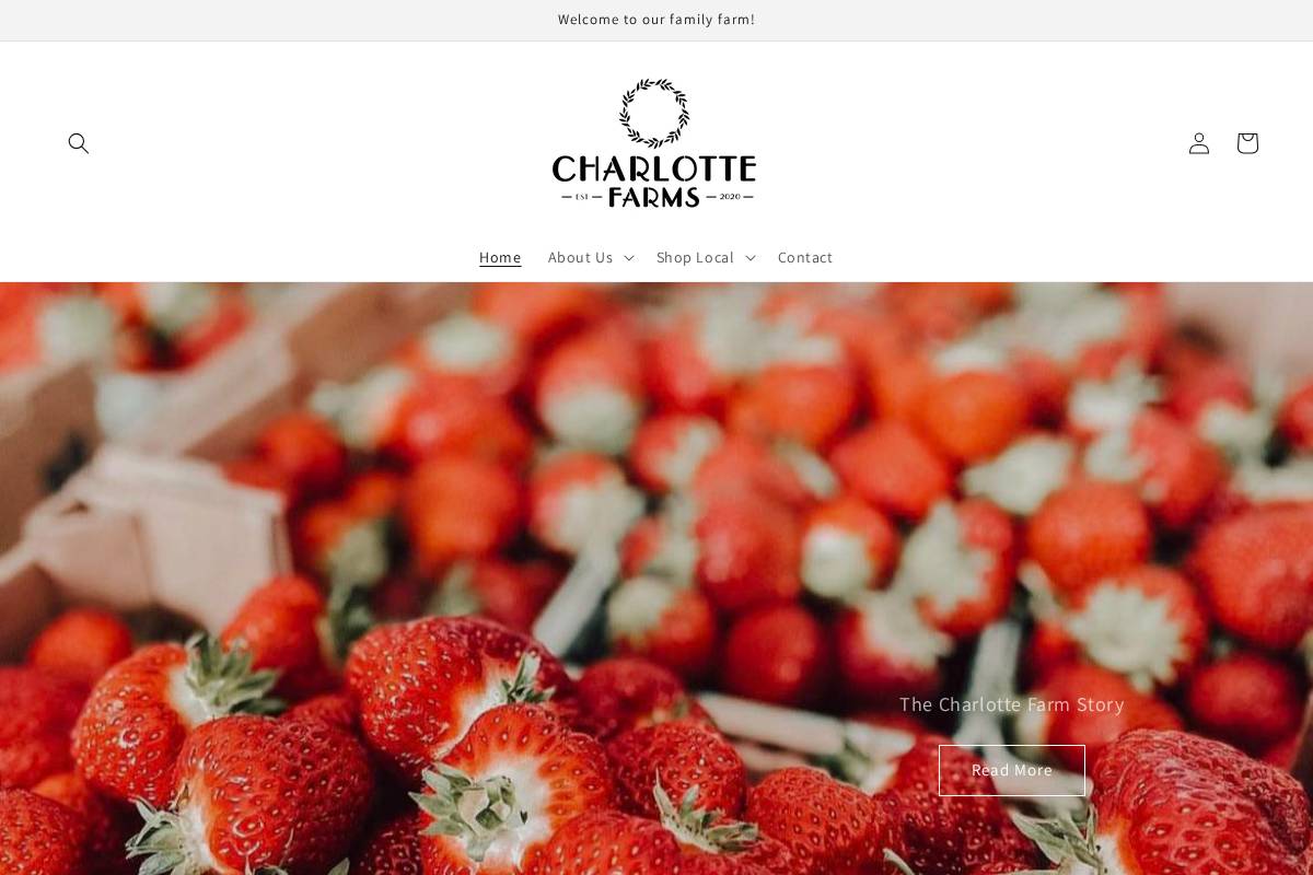 charlottefarms.co homepage screenshot