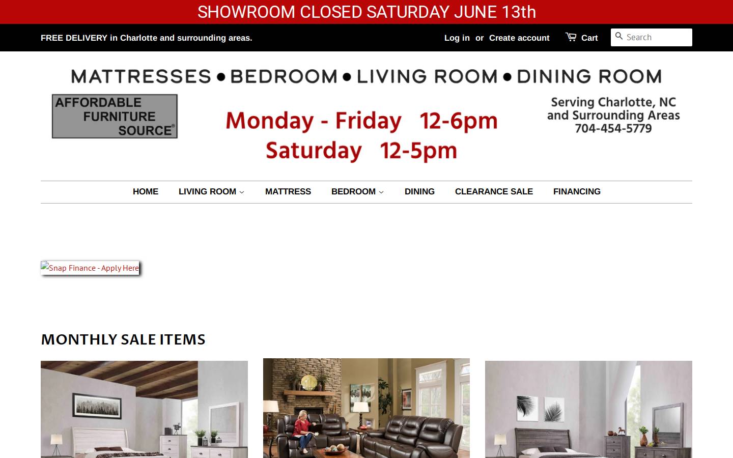 charlottewholesalemattress.com homepage screenshot